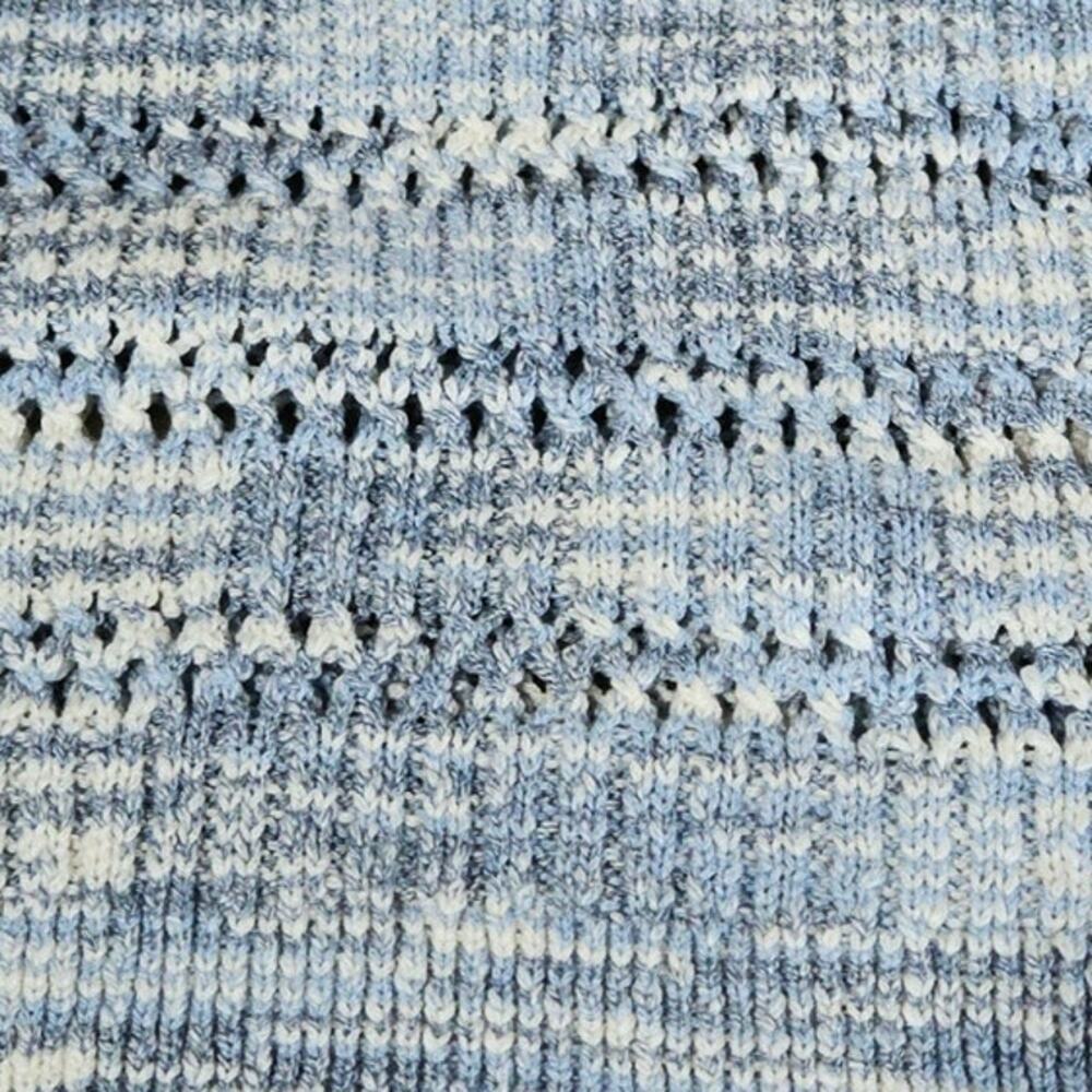 NWT Loft Striped Open Knit Sweater Vest Blue/Cream Preppy Womens Size Small - Picture 5 of 8